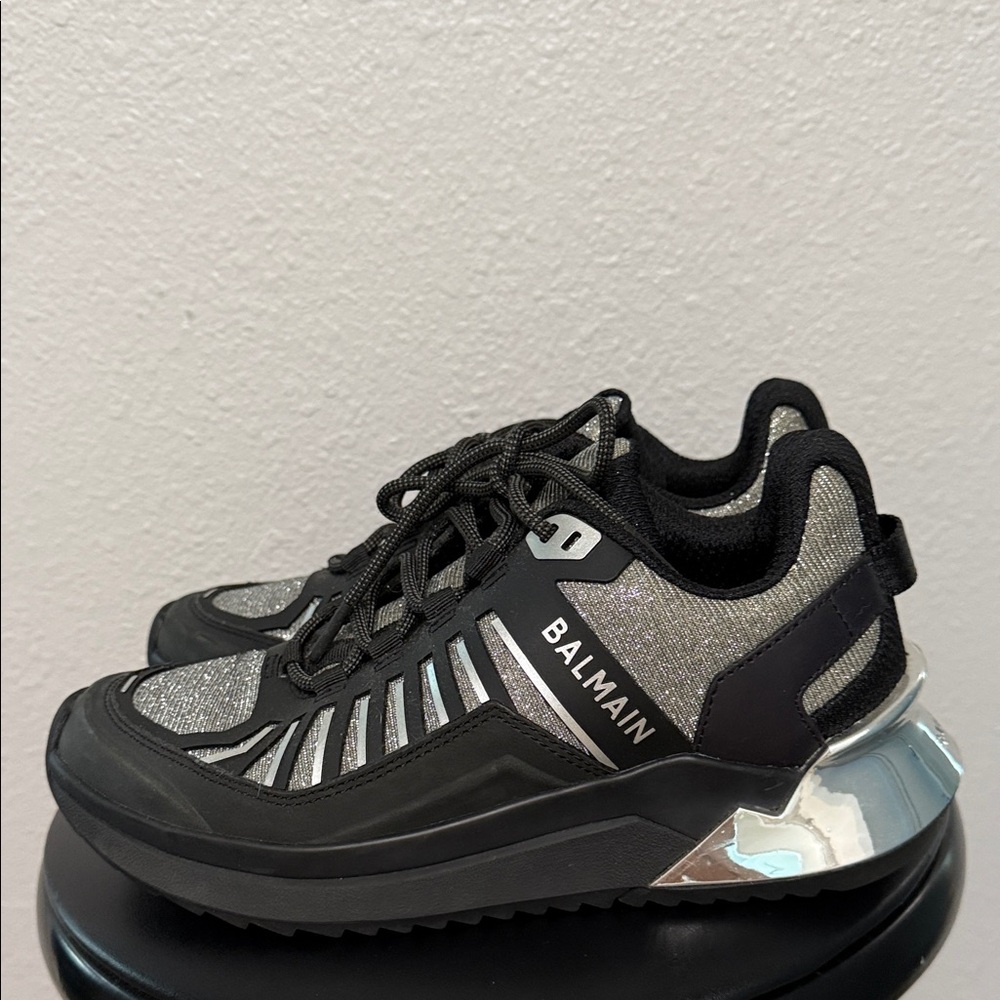 Balmain Metallic Black Sneakers